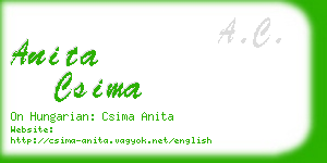 anita csima business card
